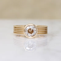 Warm Old European Cut Diamond in Sophisticated Bezel Ring