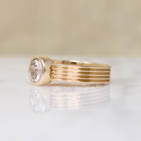 Warm Old European Cut Diamond in Sophisticated Bezel Ring