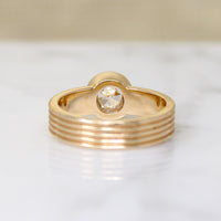Warm Old European Cut Diamond in Sophisticated Bezel Ring