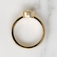 Warm Old European Cut Diamond in Sophisticated Bezel Ring