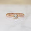 Old Mine Cushion Cut Diamond in Rosy Gold Solitaire Ring