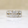 Double Row of Diamonds Bold Two-Tone Band