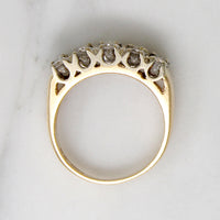 Double Row of Diamonds Bold Two-Tone Band