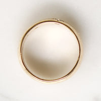 Glossy Gold Cigar Band with Three Star-Set Diamonds
