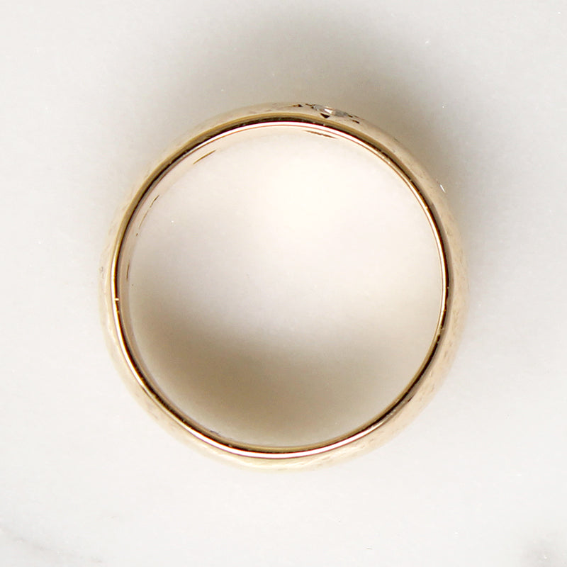 Glossy Gold Cigar Band with Three Star-Set Diamonds