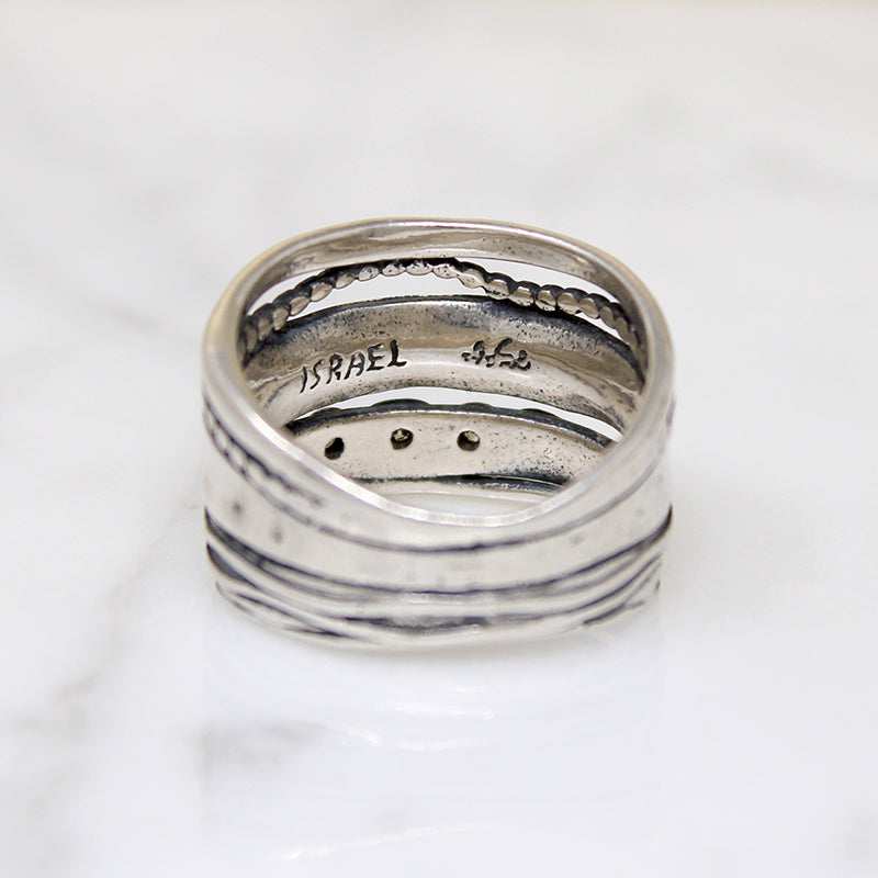 Unusual Sterling "Stack" Ring by Shablool Didae