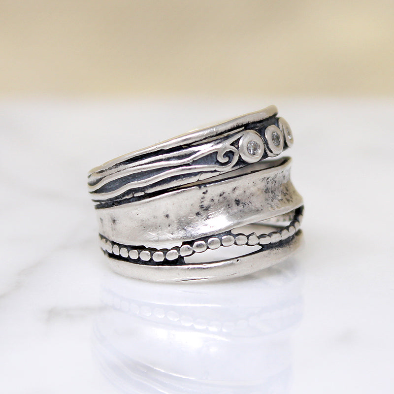 Unusual Sterling "Stack" Ring by Shablool Didae