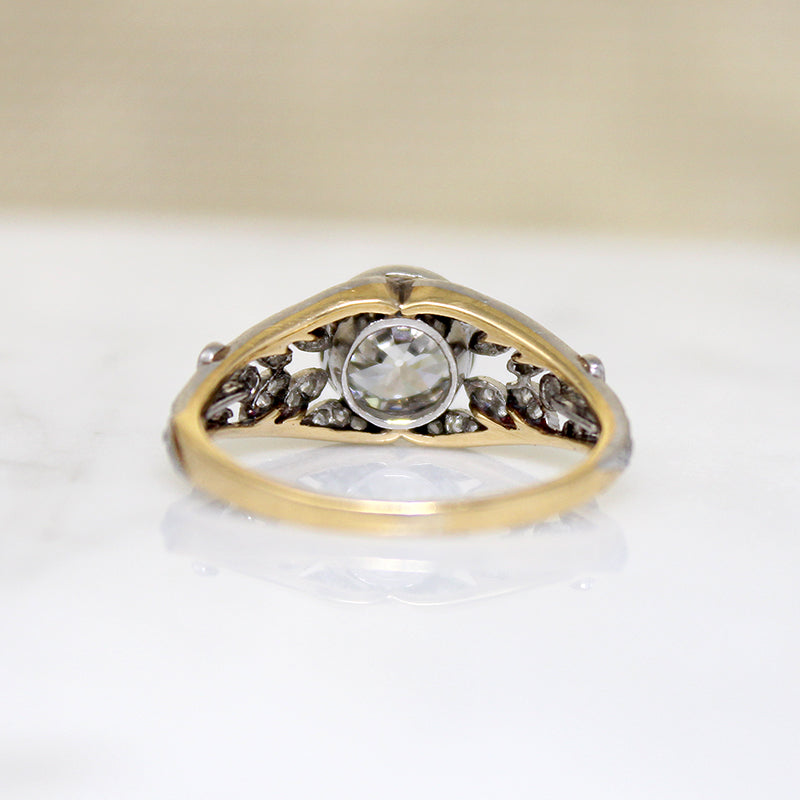 Rare Belle Époque 1.08ct Old Euro Cut Diamond Ring 