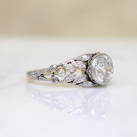Rare Belle Époque 1.08ct Old Euro Cut Diamond Ring 