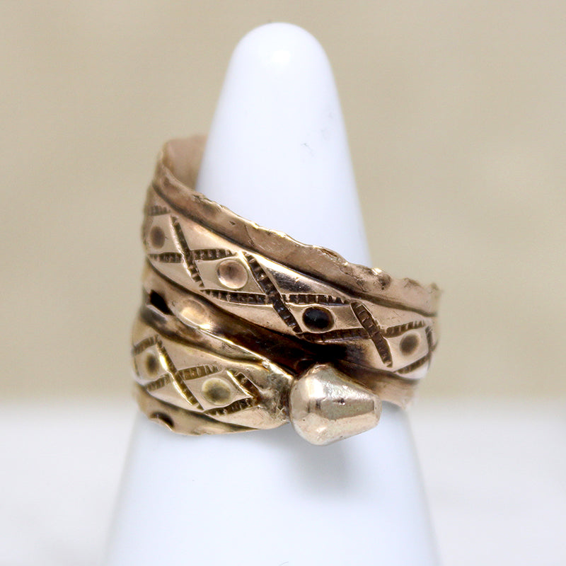 Strange Early Victorian 12k Gold Snake Ring
