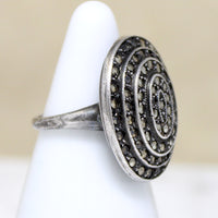 Glittering Marcasite & Sterling Silver Art Deco Ring