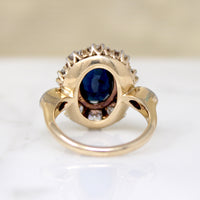 Commanding Sapphire & Diamond Halo Ring