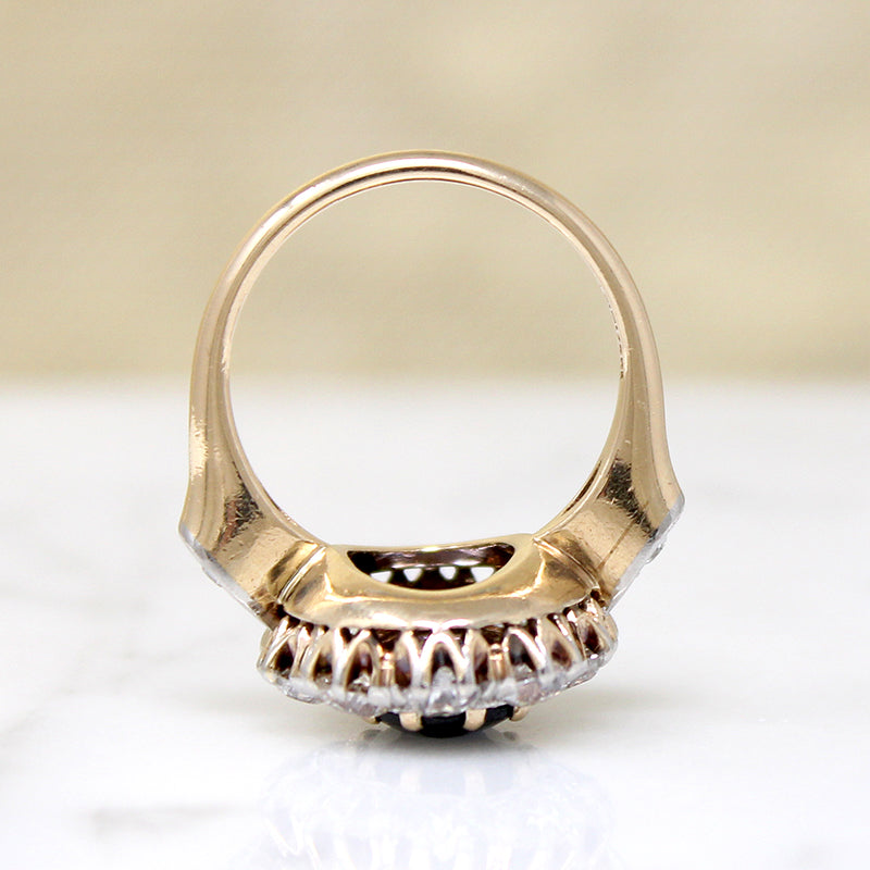 Commanding Sapphire & Diamond Halo Ring