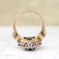 Commanding Sapphire & Diamond Halo Ring