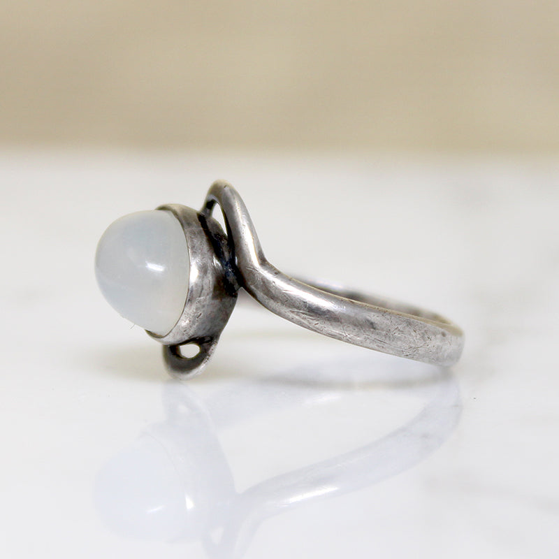 Lambent Moonstone in Sterling SIlver Bypass Ring