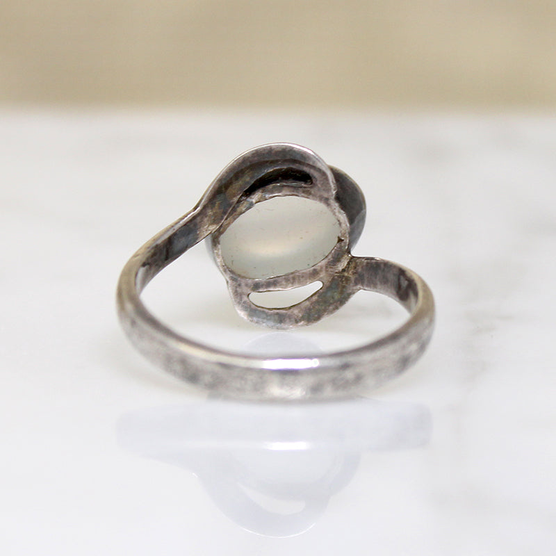 Lambent Moonstone in Sterling SIlver Bypass Ring