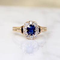 Heavenly Cushion Cut Sapphire & Diamond Halo Ring