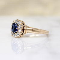 Heavenly Cushion Cut Sapphire & Diamond Halo Ring