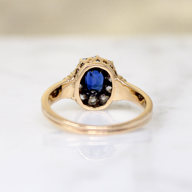 Heavenly Cushion Cut Sapphire & Diamond Halo Ring