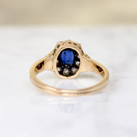 Heavenly Cushion Cut Sapphire & Diamond Halo Ring