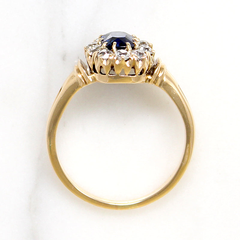Heavenly Cushion Cut Sapphire & Diamond Halo Ring