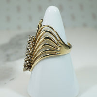 Fabulous 1960s Gold and Diamond Butterfly Ring