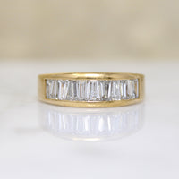 Tapered Baguette Diamonds in Heavy 18k Gold Band