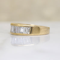 Tapered Baguette Diamonds in Heavy 18k Gold Band