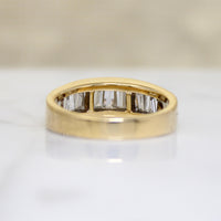 Tapered Baguette Diamonds in Heavy 18k Gold Band