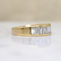 Tapered Baguette Diamonds in Heavy 18k Gold Band