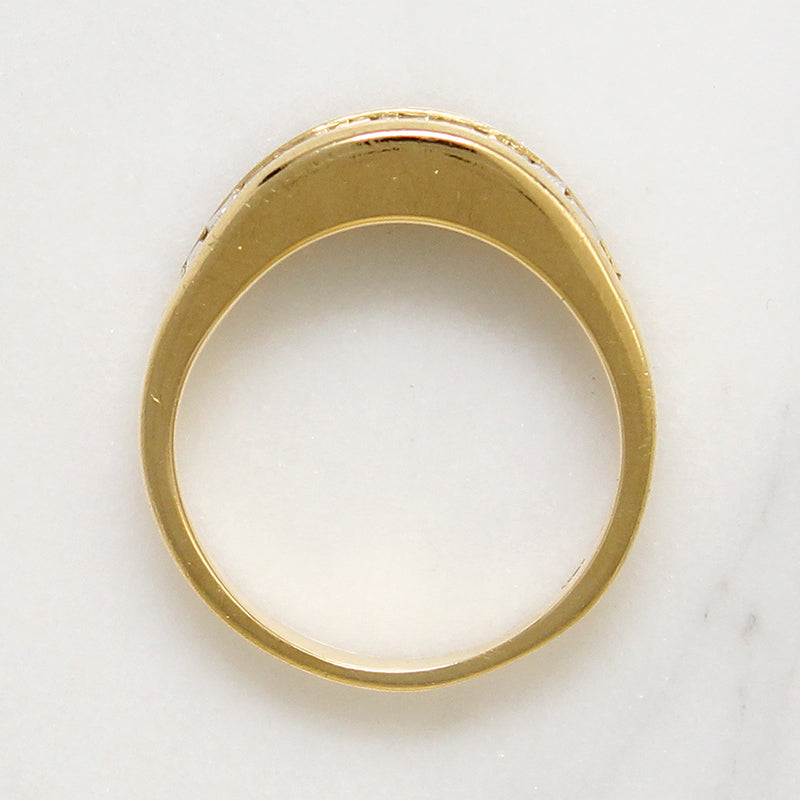 Tapered Baguette Diamonds in Heavy 18k Gold Band