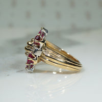 Gorgeous Retro Ruby and Diamond Ring