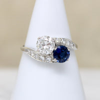 Romantic Sapphire & Diamond Toi et Moi Ring