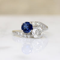 Romantic Sapphire & Diamond Toi et Moi Ring