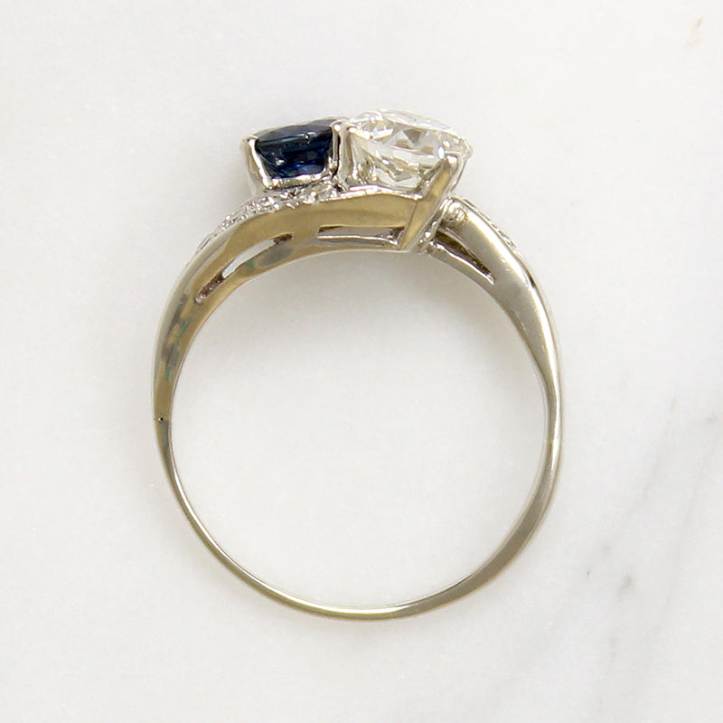 Romantic Sapphire & Diamond Toi et Moi Ring