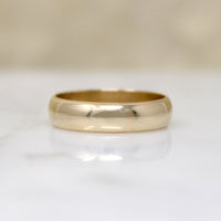 Half Round 14k Gold Band with Milgrain Size 7.5