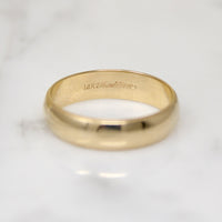 Half Round 14k Gold Band with Milgrain Size 7.5