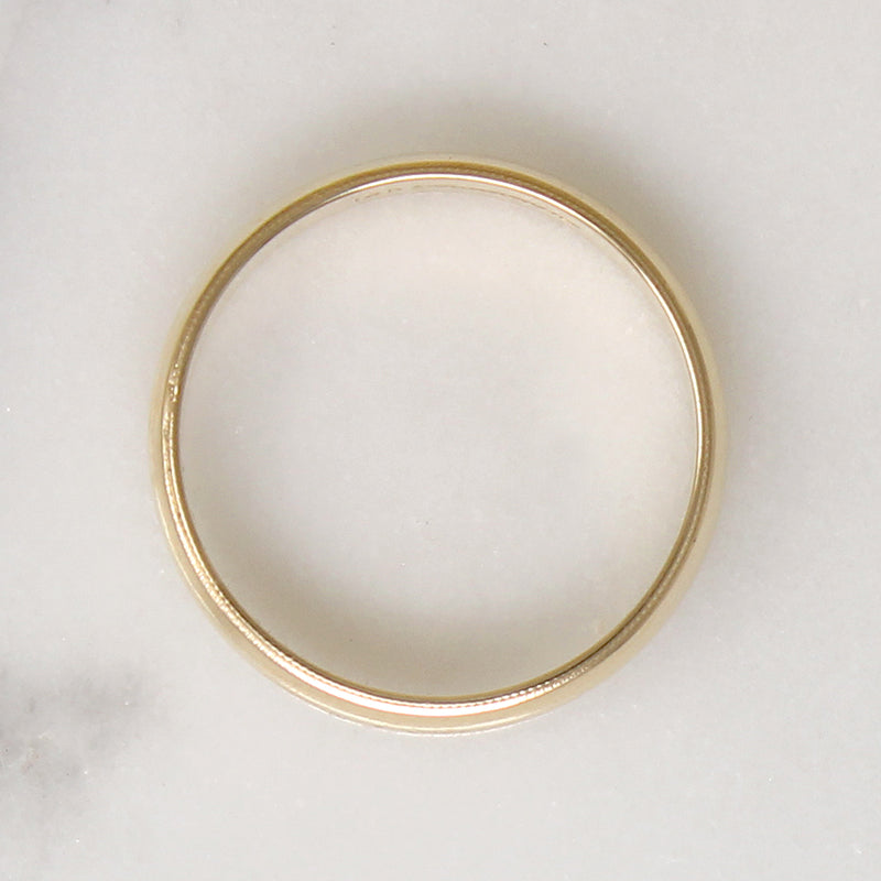 Half Round 14k Gold Band with Milgrain Size 7.5