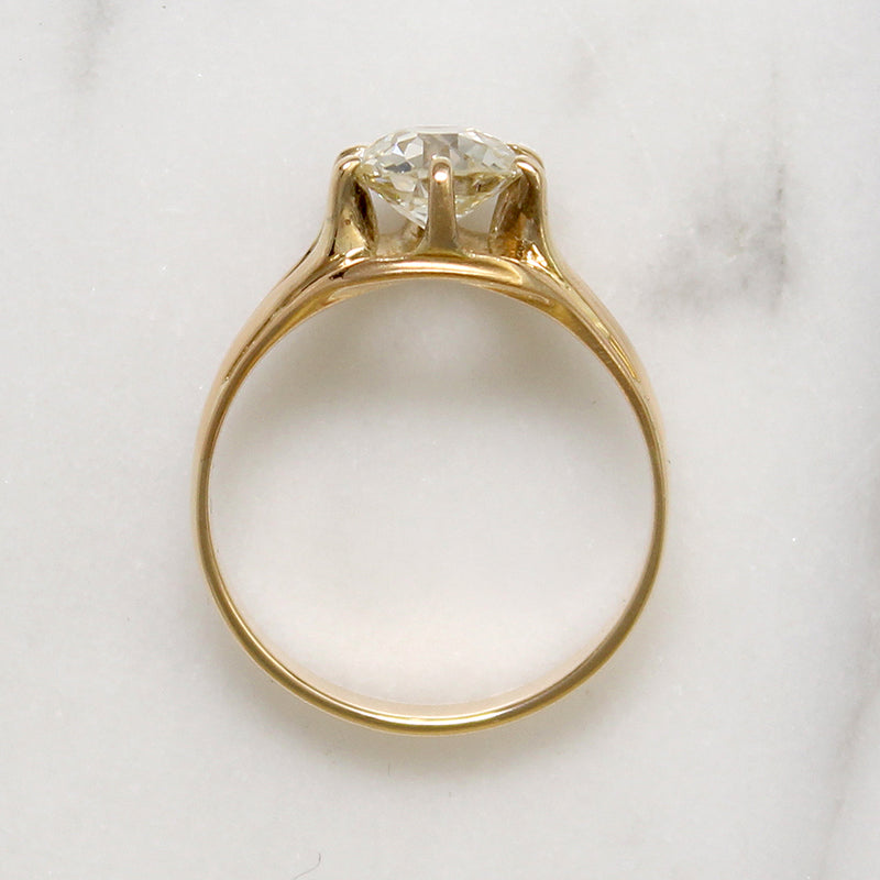 Magnificent 1.29ct Old Euro Cut Diamond in Victorian Solitaire