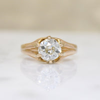 Magnificent 1.29ct Old Euro Cut Diamond in Victorian Solitaire