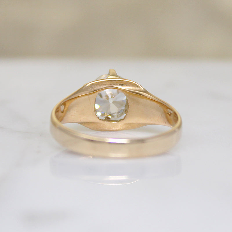 Magnificent 1.29ct Old Euro Cut Diamond in Victorian Solitaire