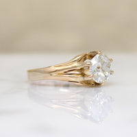 Magnificent 1.29ct Old Euro Cut Diamond in Victorian Solitaire