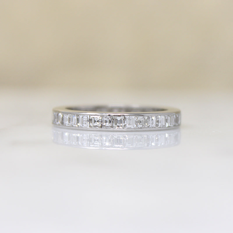Perfect Step Cut Diamond & Platinum Eternity Band