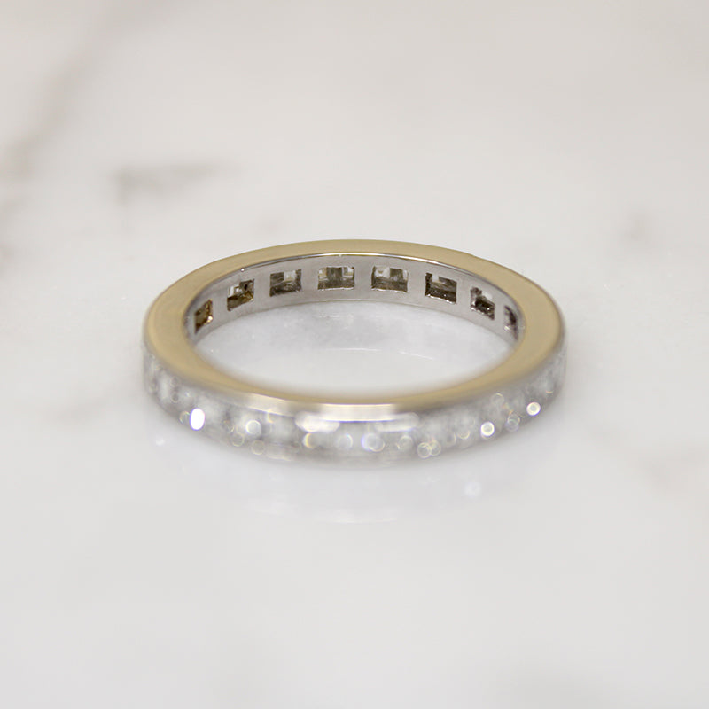 Perfect Step Cut Diamond & Platinum Eternity Band
