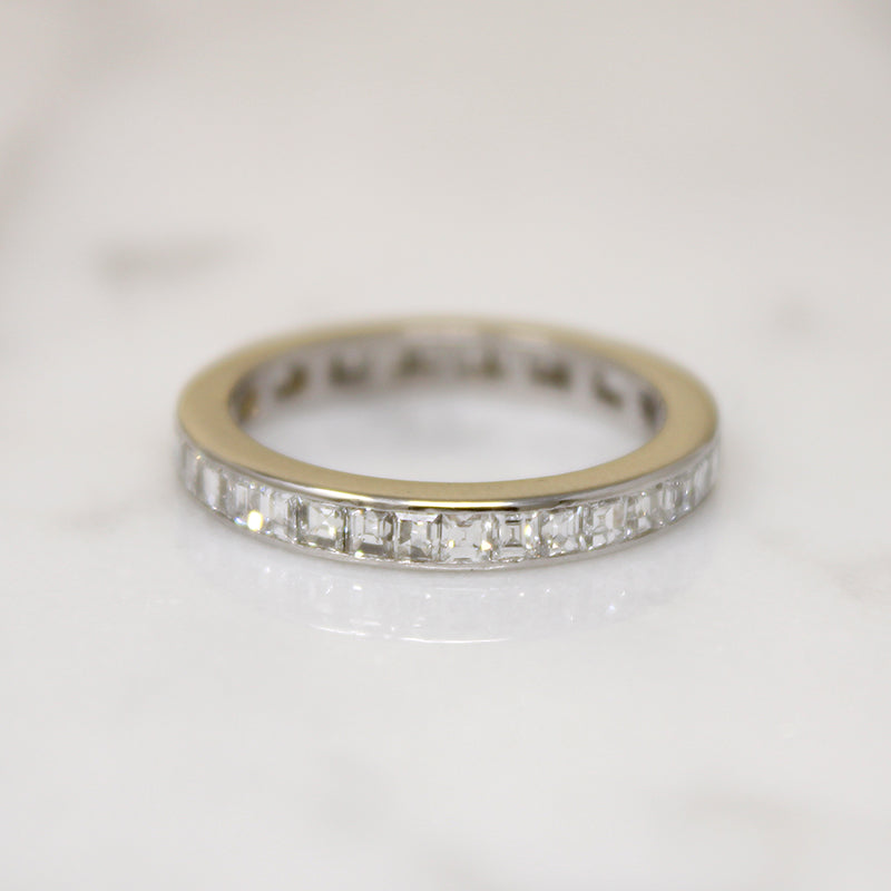 Perfect Step Cut Diamond & Platinum Eternity Band