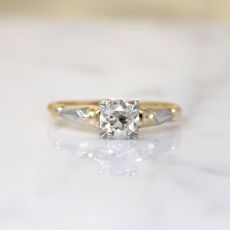 Title
Sculpted Two-Tone Old Euro Diamond Engagement Ring
