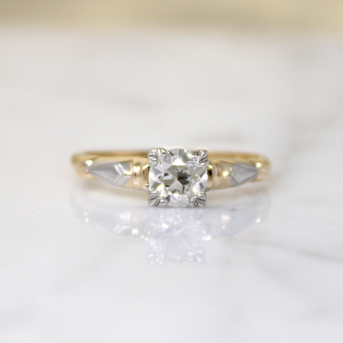 Title
Sculpted Two-Tone Old Euro Diamond Engagement Ring
