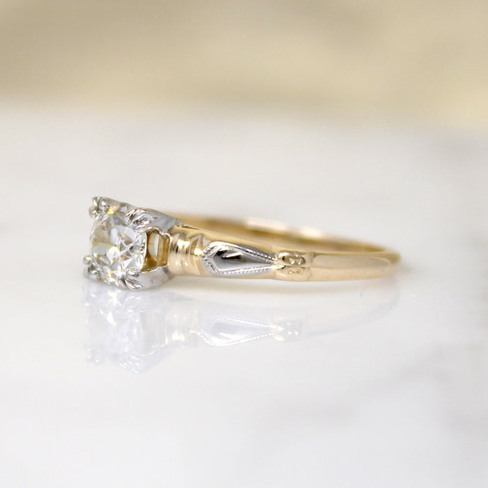 Title
Sculpted Two-Tone Old Euro Diamond Engagement Ring
