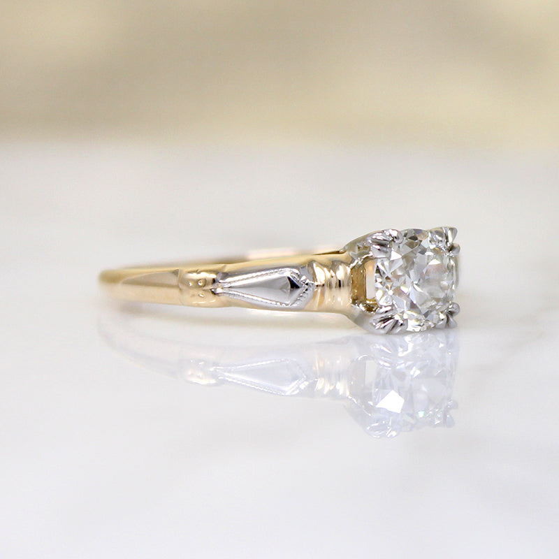 Title
Sculpted Two-Tone Old Euro Diamond Engagement Ring
