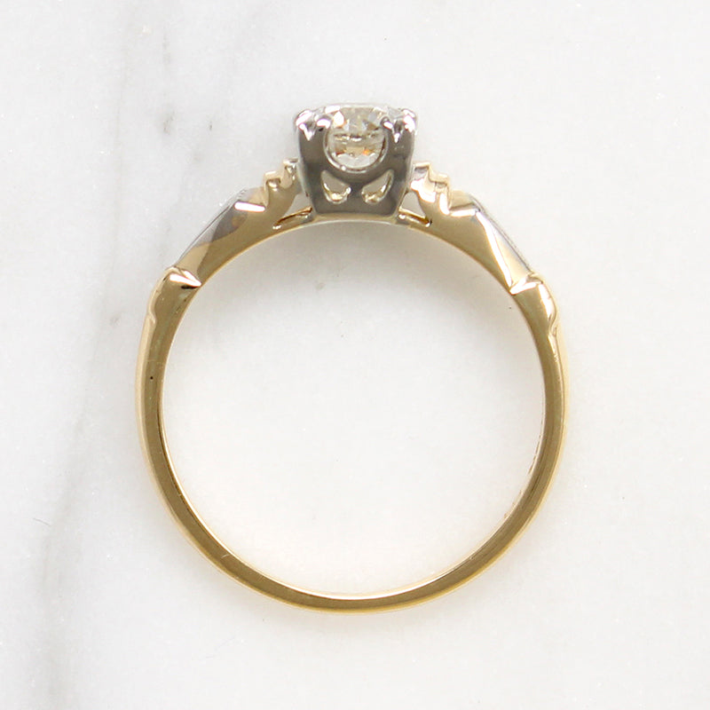 Title
Sculpted Two-Tone Old Euro Diamond Engagement Ring
